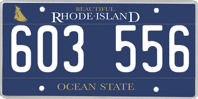 RI license plate 603556