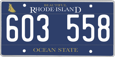 RI license plate 603558