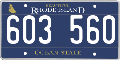RI license plate 603560