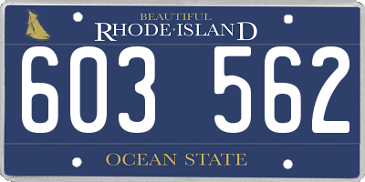 RI license plate 603562