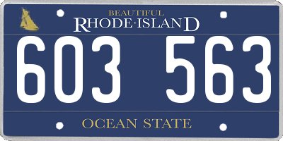 RI license plate 603563