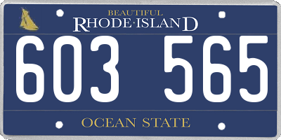 RI license plate 603565