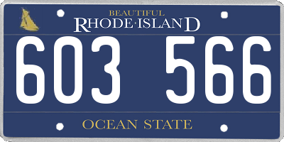 RI license plate 603566