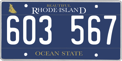 RI license plate 603567