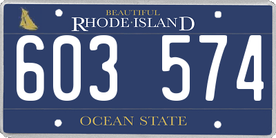 RI license plate 603574
