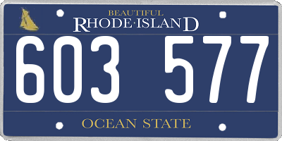 RI license plate 603577