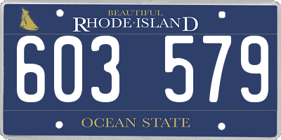 RI license plate 603579