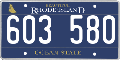 RI license plate 603580