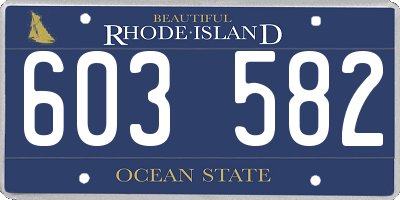 RI license plate 603582