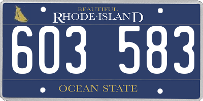 RI license plate 603583