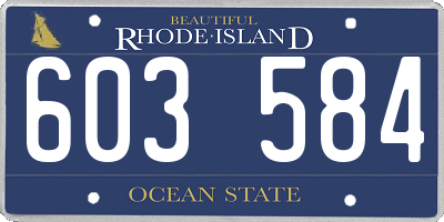 RI license plate 603584