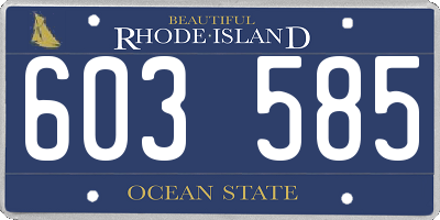 RI license plate 603585