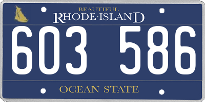 RI license plate 603586