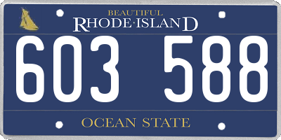 RI license plate 603588