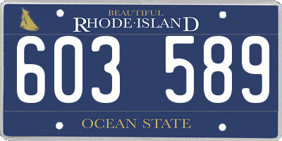 RI license plate 603589