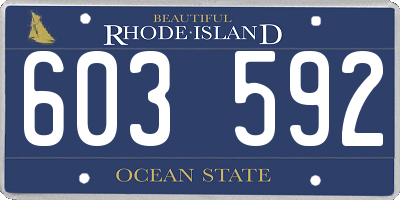 RI license plate 603592