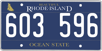RI license plate 603596