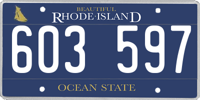 RI license plate 603597