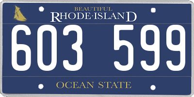 RI license plate 603599