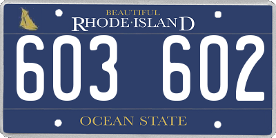 RI license plate 603602