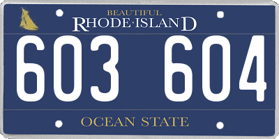 RI license plate 603604