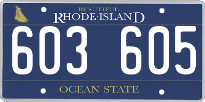 RI license plate 603605