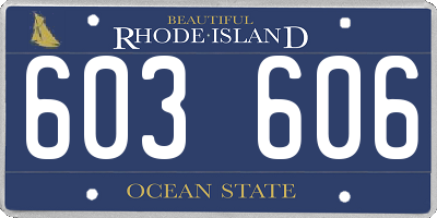 RI license plate 603606