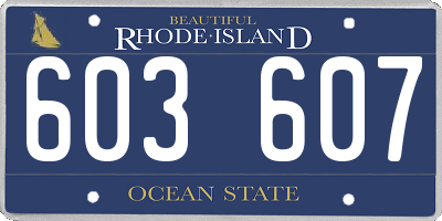 RI license plate 603607