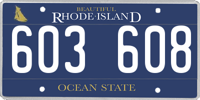 RI license plate 603608