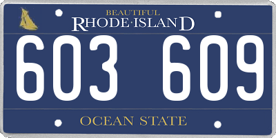RI license plate 603609