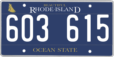 RI license plate 603615