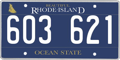 RI license plate 603621