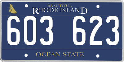RI license plate 603623