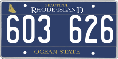 RI license plate 603626