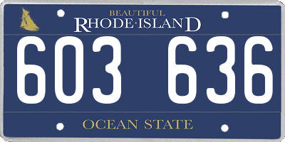 RI license plate 603636