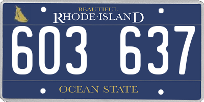 RI license plate 603637