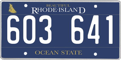 RI license plate 603641