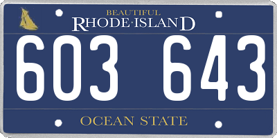 RI license plate 603643