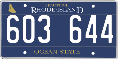 RI license plate 603644