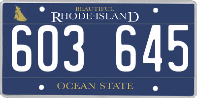 RI license plate 603645