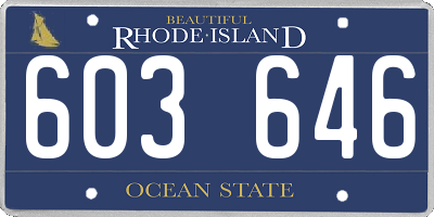 RI license plate 603646