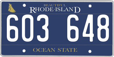 RI license plate 603648