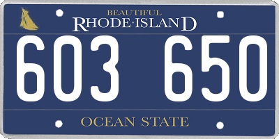 RI license plate 603650