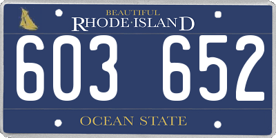 RI license plate 603652