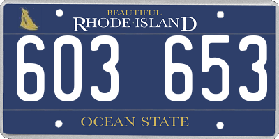 RI license plate 603653