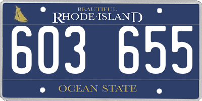 RI license plate 603655