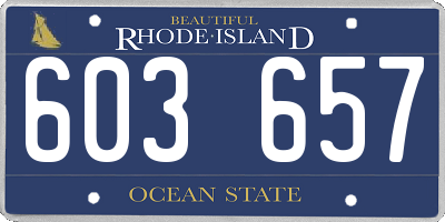 RI license plate 603657