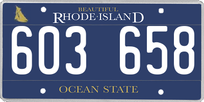 RI license plate 603658