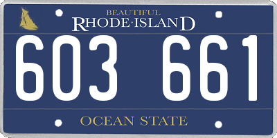 RI license plate 603661