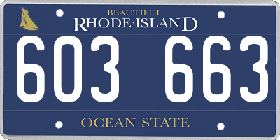RI license plate 603663
